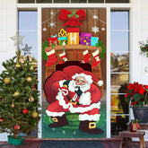 Aperturee - Fireplace Santa Gift Stockings Christmas Door Cover